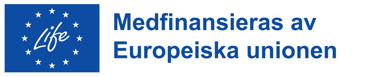 LIFE-programmets finansieringslogotyp, som består av EU-flaggan och texten ”Medfinansieras av Europeiska unionen” bredvid den.