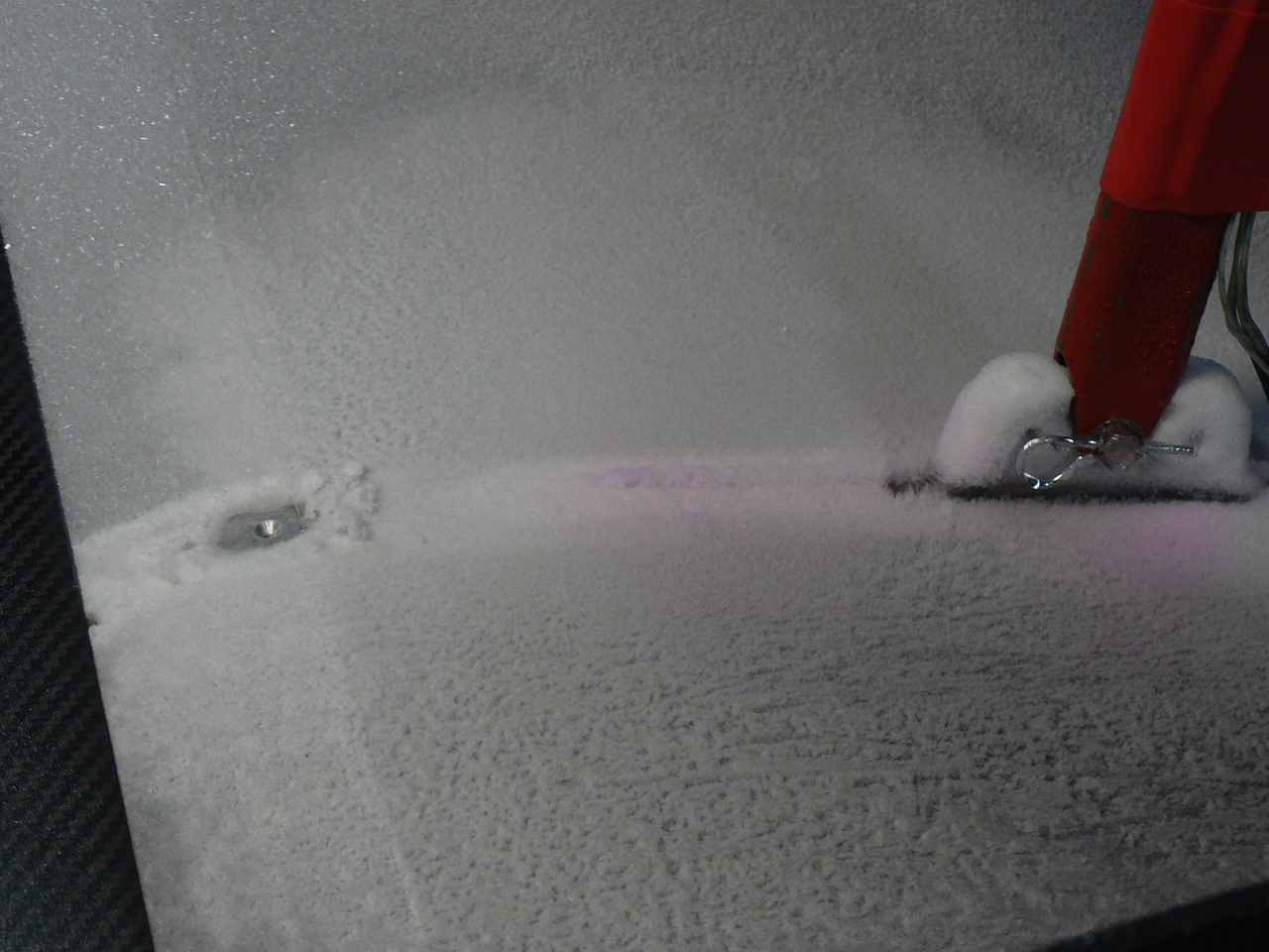 Closeup view of Cold Soaked Fuel Frost on CRM wing model