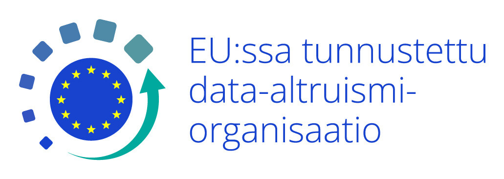 Logo EU:ssa tunnustettu data-altruismiorganisaatio